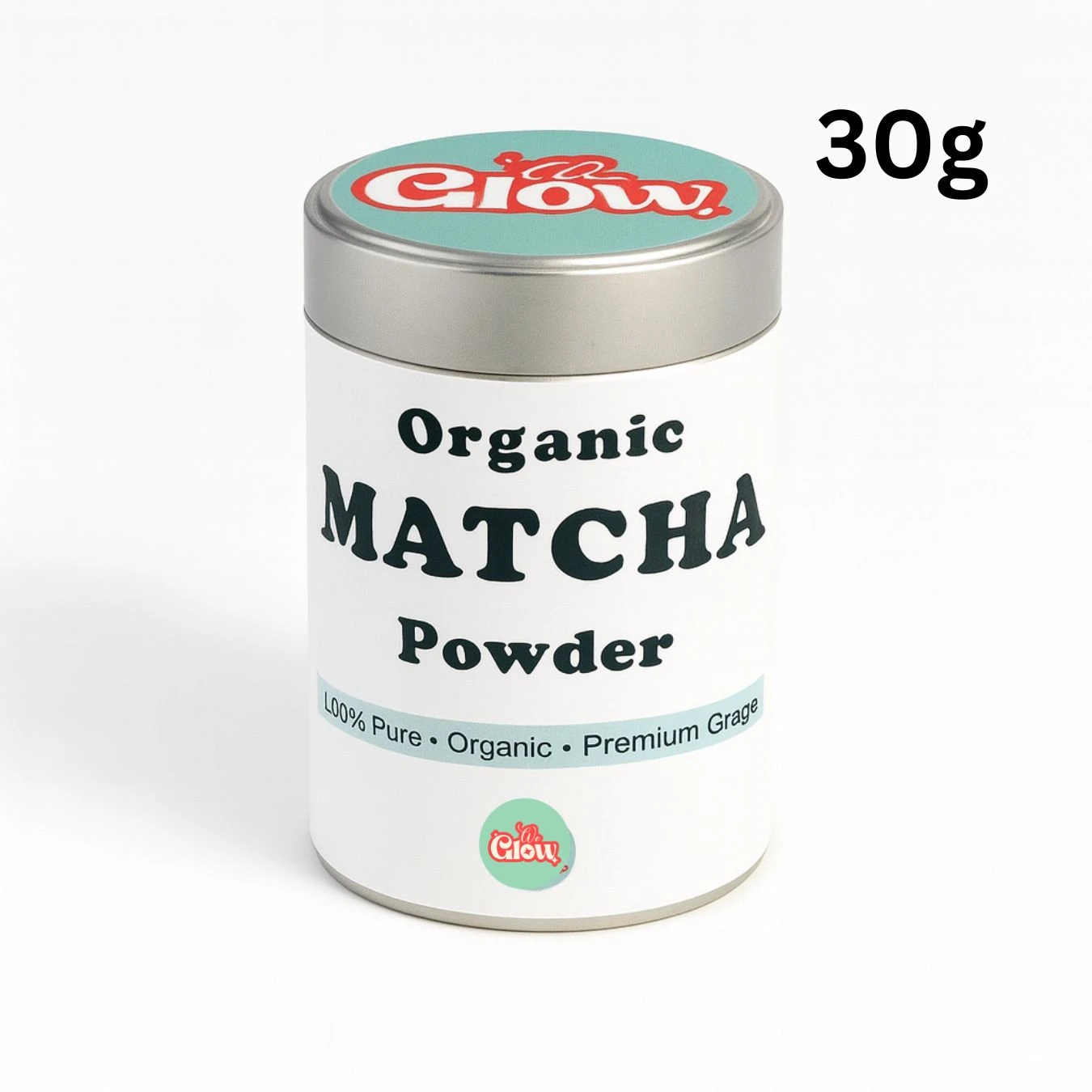 بودرة الماتشا العضوية 30 جرام - بعلبة حفظ معدنية عالية الجودة